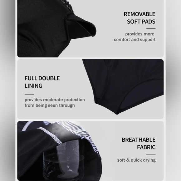 Elegant Athletic Racerback
Black white BathingSuit
Full coverage tummy control - Picture 4 of 8